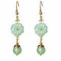 Boho Earrings with Turquoise Flower and Pearl