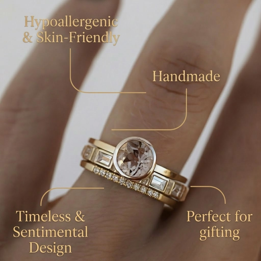 Colette - Gold Crystal Ring Set