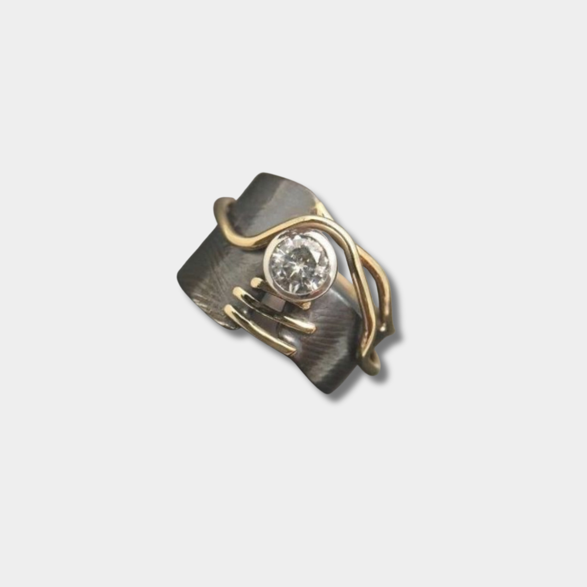 Laura - Vintage Ring in Dark Silver with Zirconia