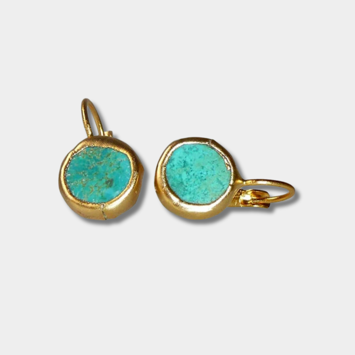 Eva - Gold Earrings with Turquoise