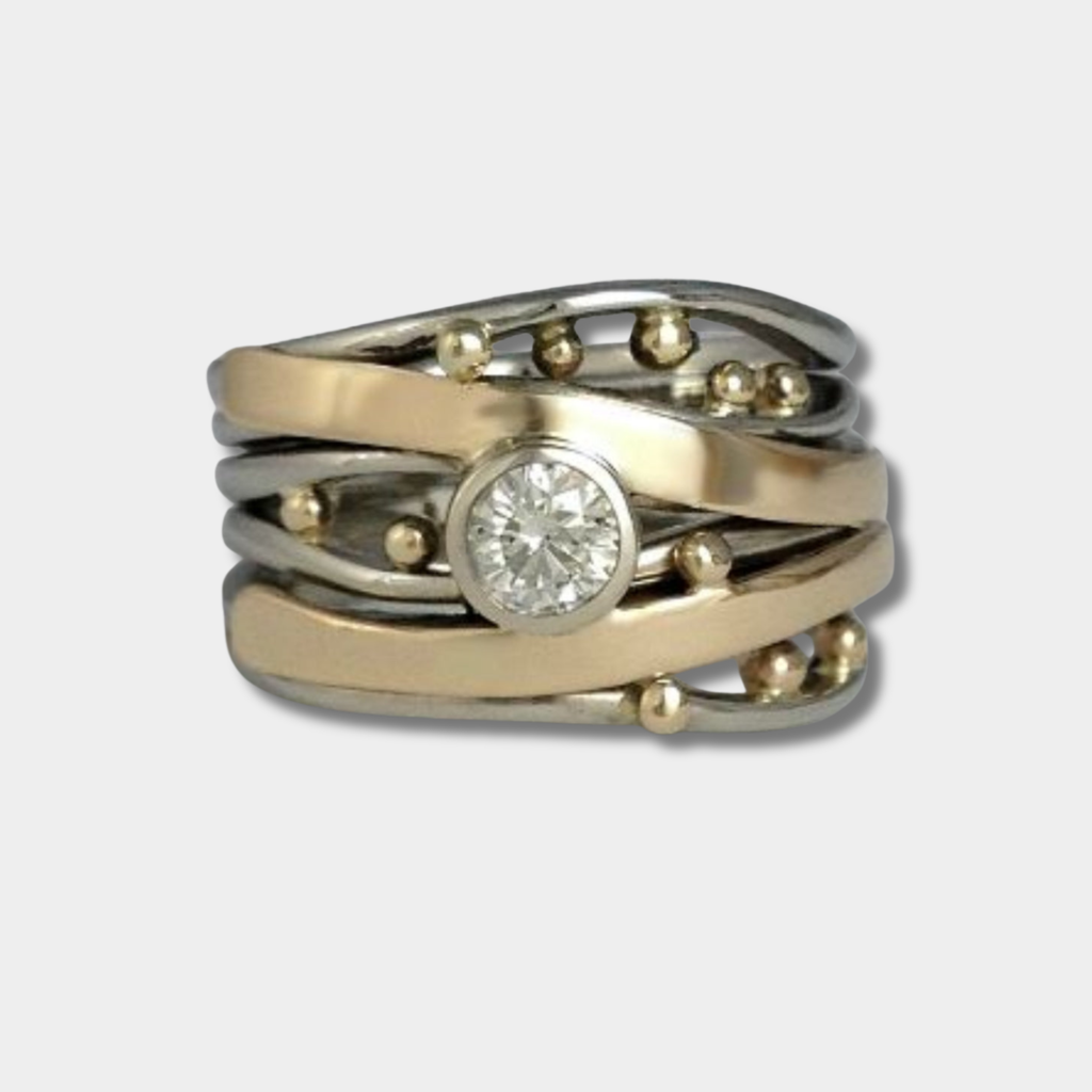 Štěpánka - Vintage Gold Ring (with Zirconia)