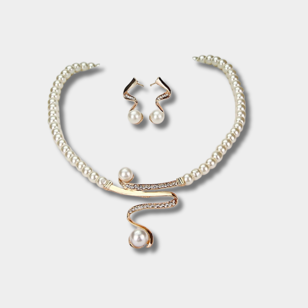 Fabienne - Pearl Necklace + Earring Set