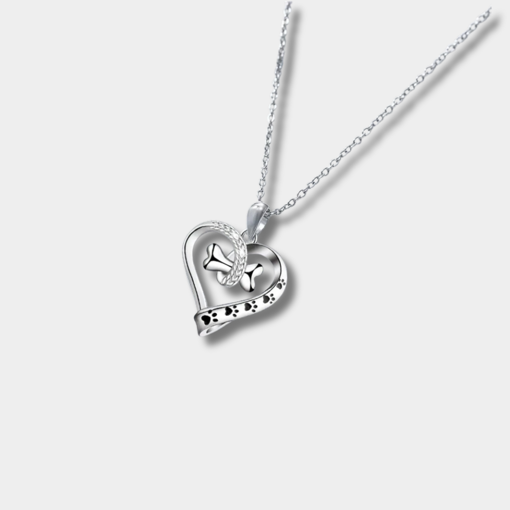 Jewelry Set with Pendant Made of Two Parts (Paw Print, Heart, Bone)