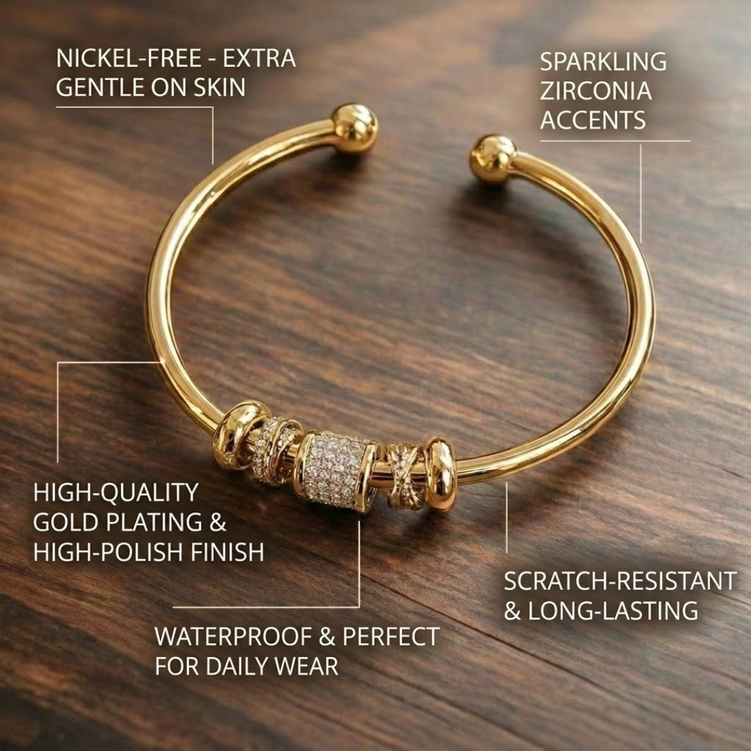 Nina - Adjustable Bracelet with Gold Charm