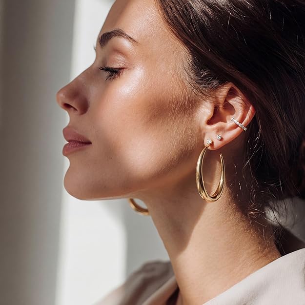 Minimalist C-Shaped Open Stud Earrings
