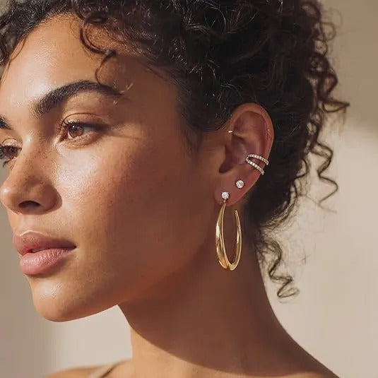 Minimalist C-Shaped Open Stud Earrings