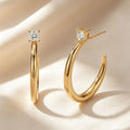 Minimalist C-Shaped Open Stud Earrings