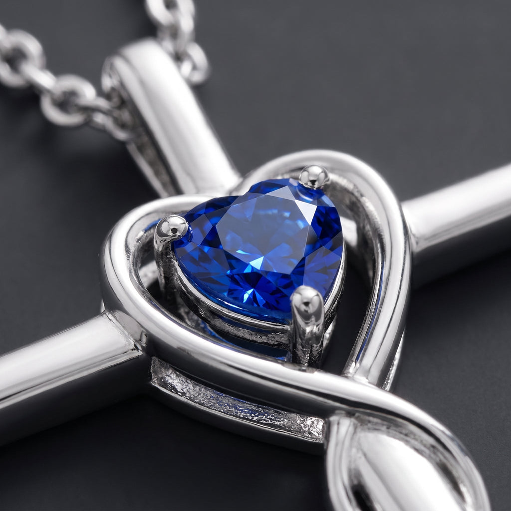 Hope White Gold Sapphire Necklace