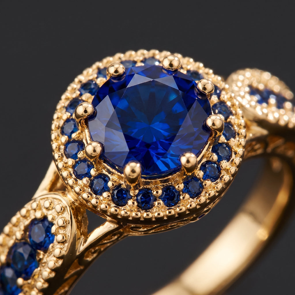 Bruna Gold Sapphire Set