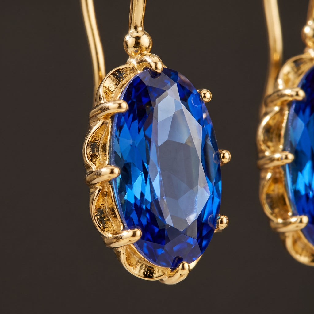 Paulina Gold Sapphire Earrings