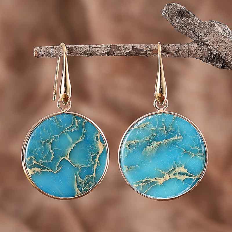Round Regalite Drop Earrings