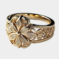 Daniella - Gold Ring with Exotic Flower Design
