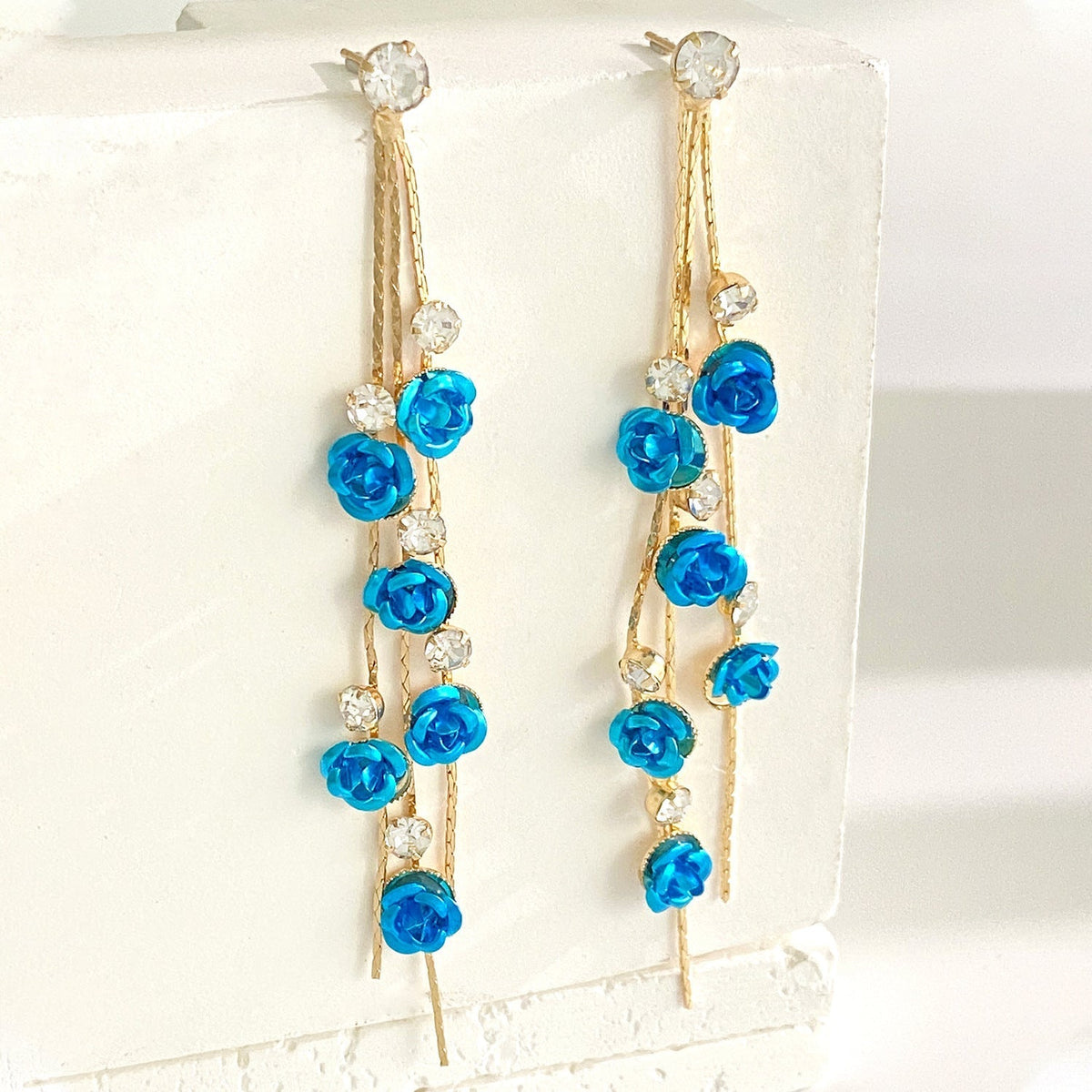 Floral Tassel Stud Earrings
