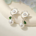 Camellia Pearl Stud Earrings
