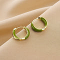 Classic Green Enamel Hoop Earrings