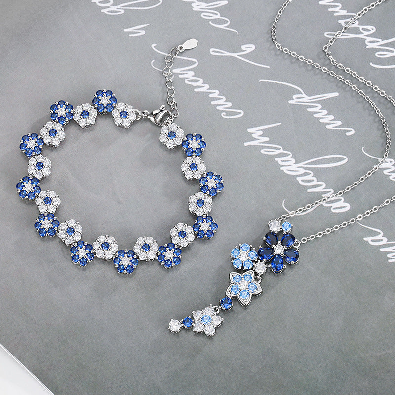 Deep Sea Flower Crystal Bracelet & Necklace