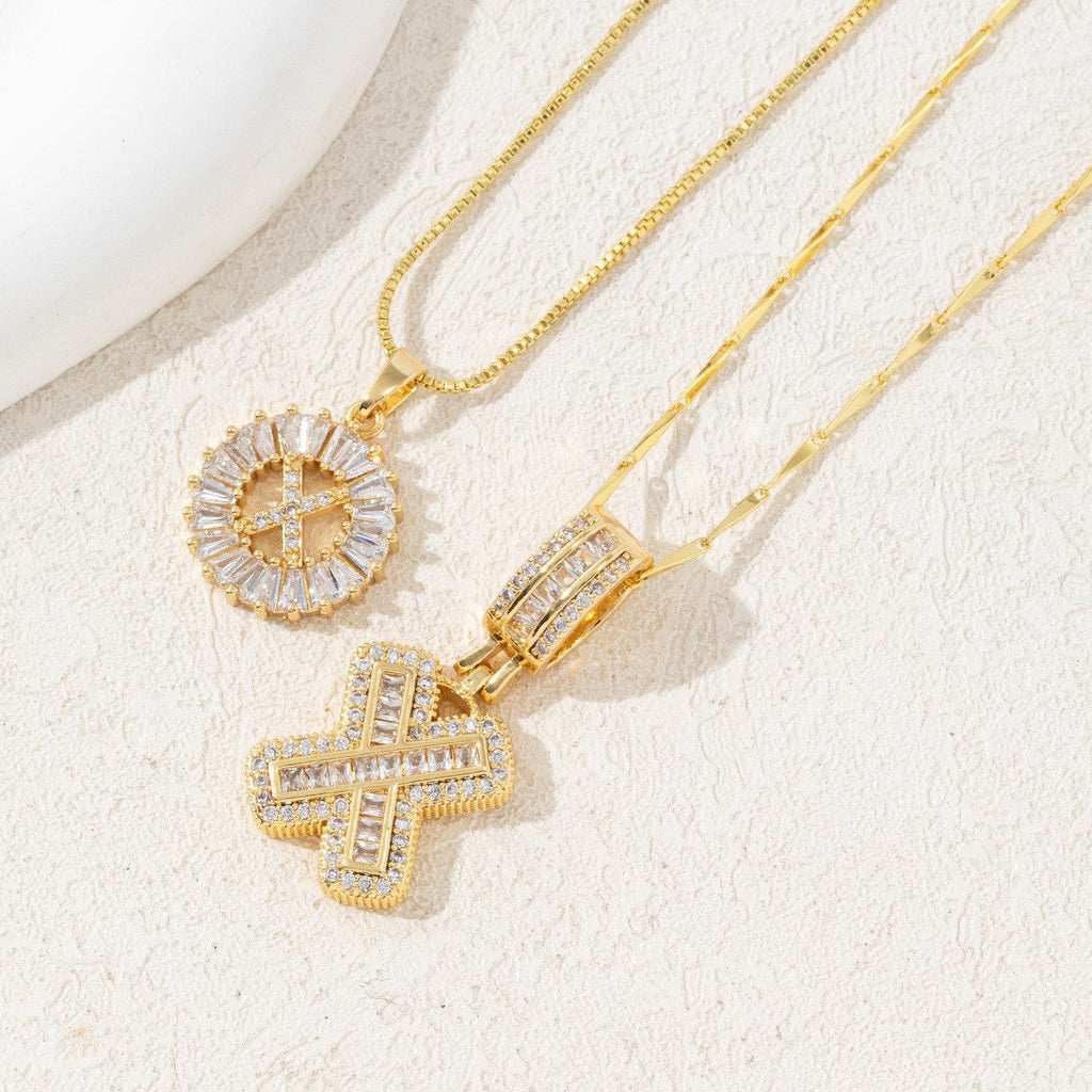 Iced-Out Initial Pendant Necklace