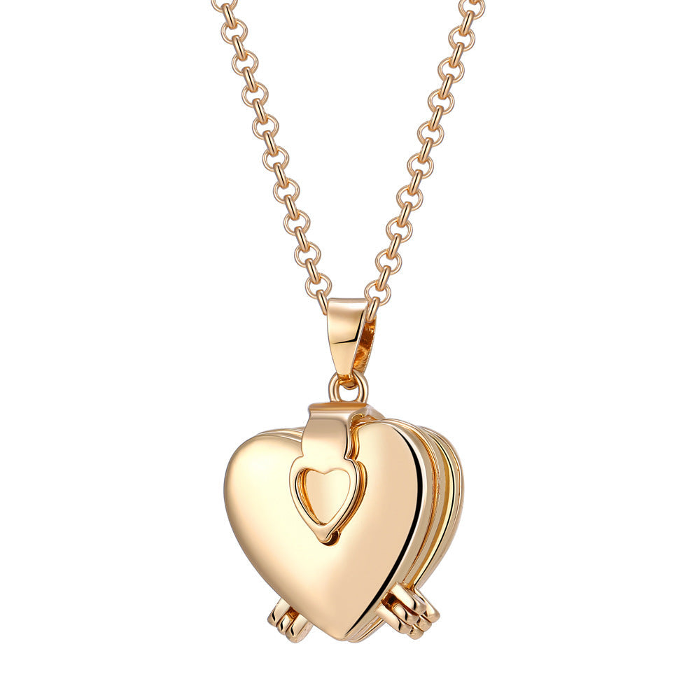 Multi-Layer Heart Photo Locket Necklace