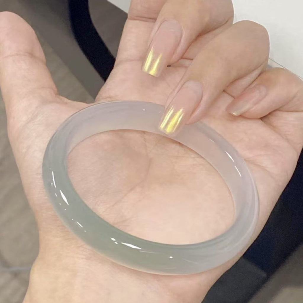 Half Mountain and Half Water Agate Bangle