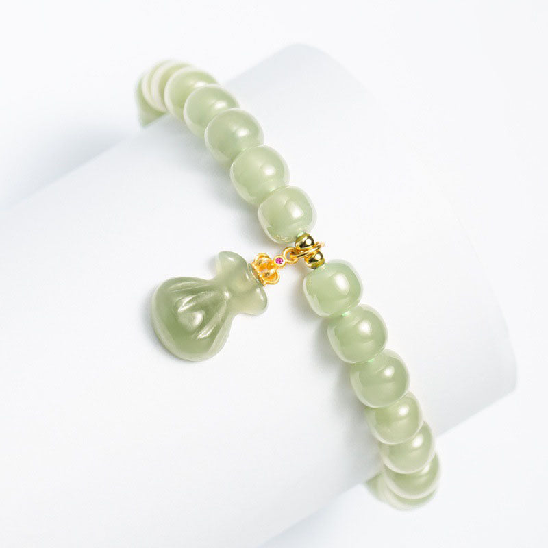 Fortune ? Money bag Emerald Jade Stone bracelet
