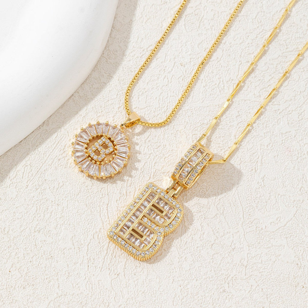 Iced-Out Initial Pendant Necklace