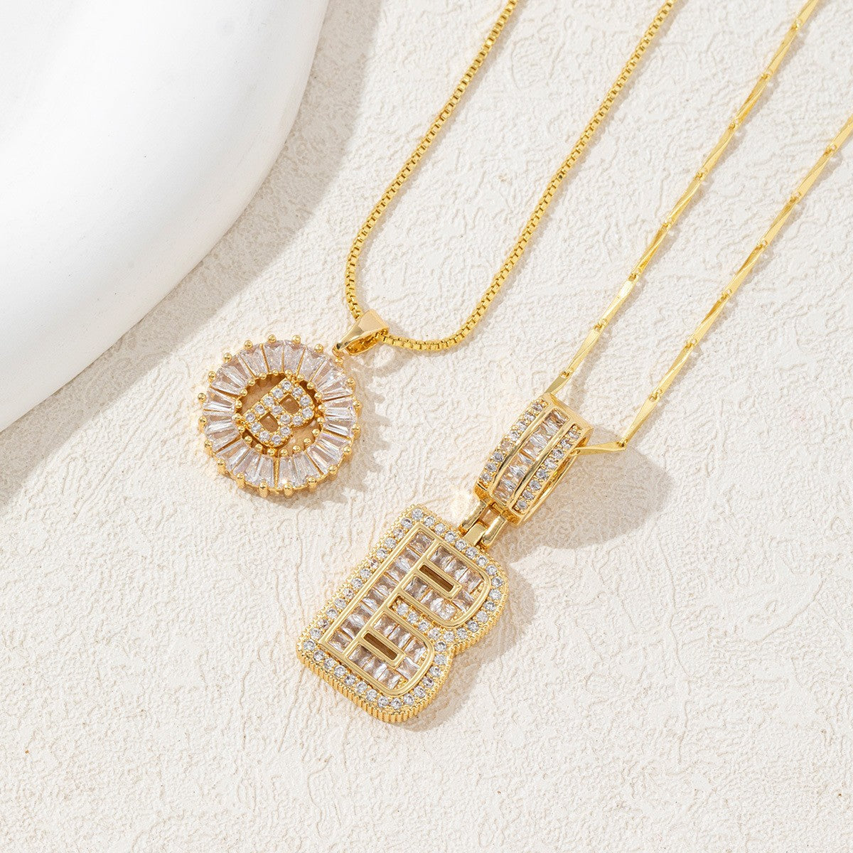 Iced-Out Initial Pendant Necklace