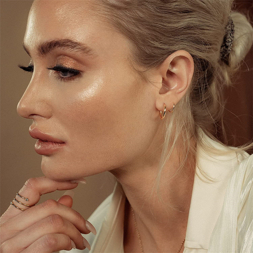 Double Hoop C-Shape Earrings