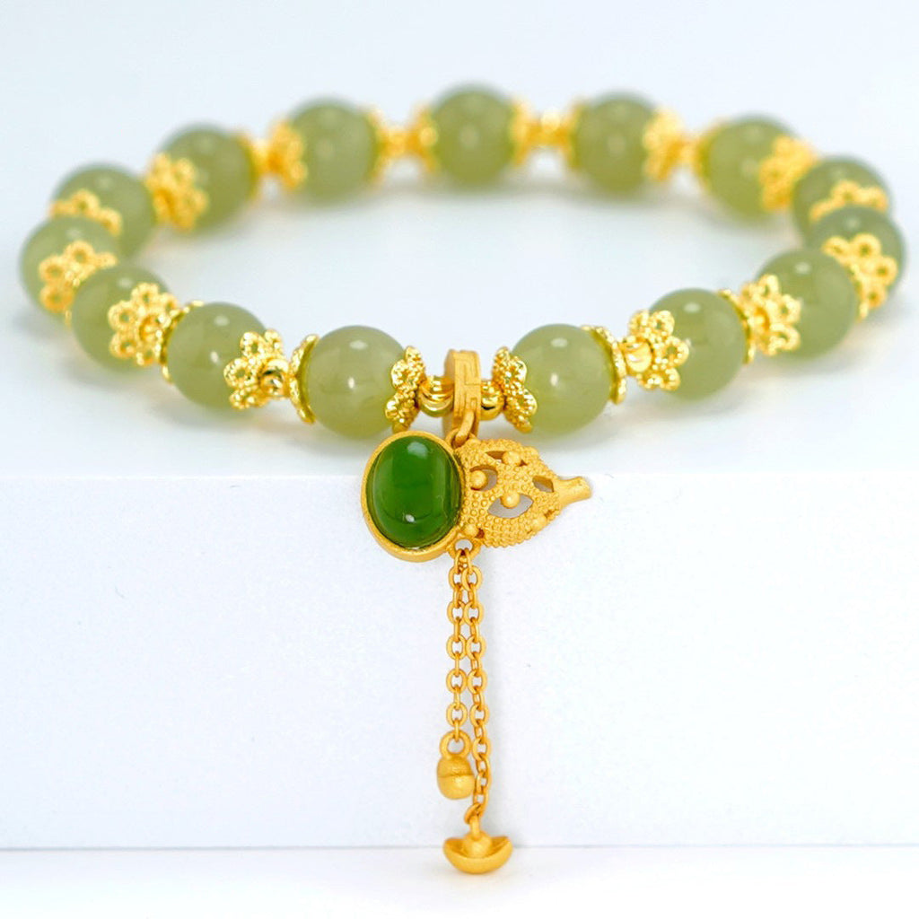 Blessing ? Tranquility ? Emerald Jade stone Bracelet