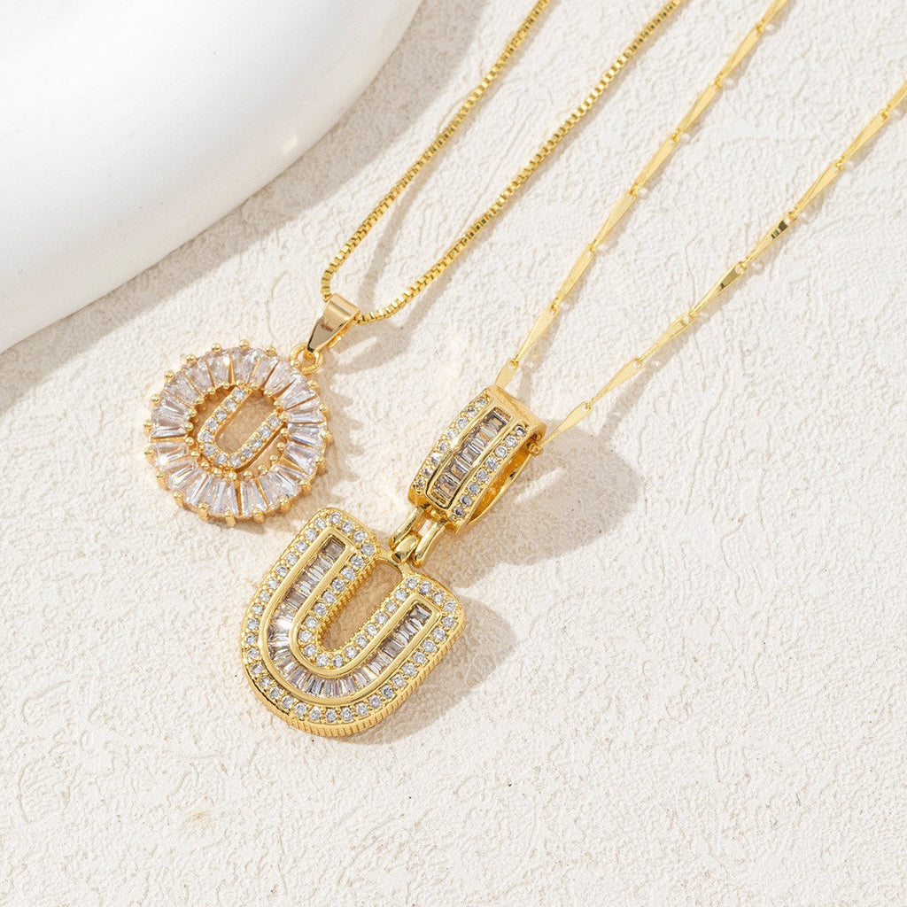 Iced-Out Initial Pendant Necklace