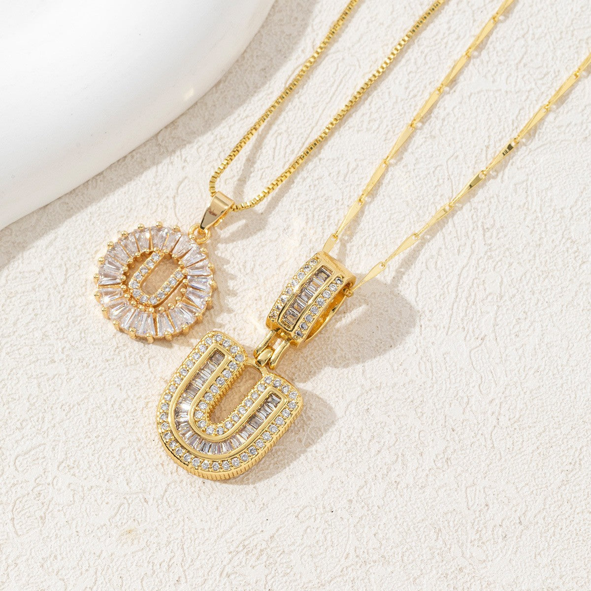 Iced-Out Initial Pendant Necklace