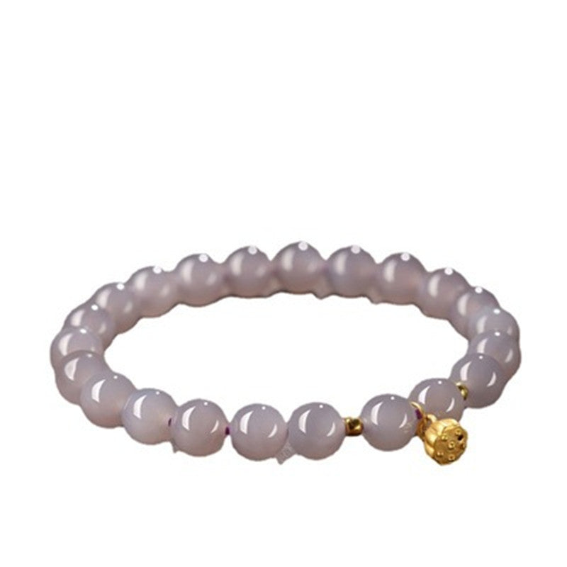 Lotus pod ? Natural Violet Emerald Jade Stone Bracelet