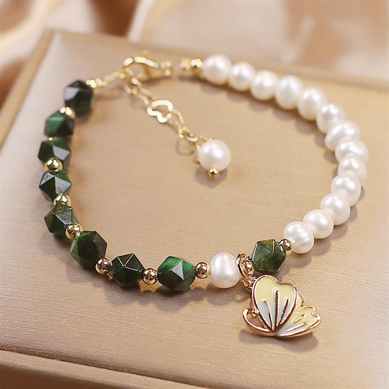 Summer Butterflies ? Freshwater Pearl & Agate Bracelet