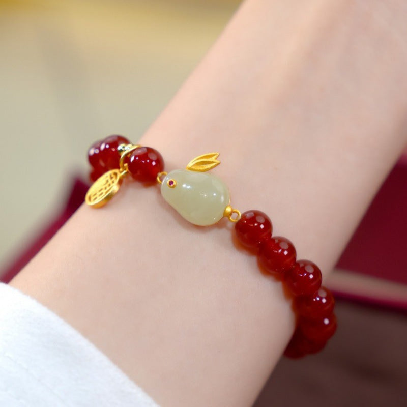 Lucky Rabbit ? Natural Red Agate Bracelet