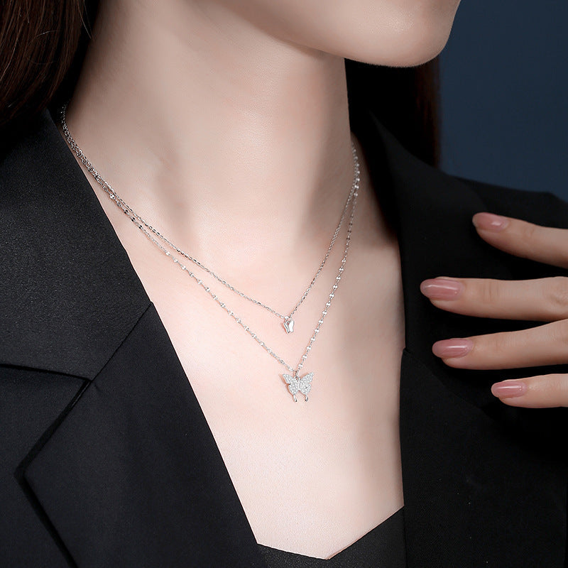 Double Layer Butterfly Necklace