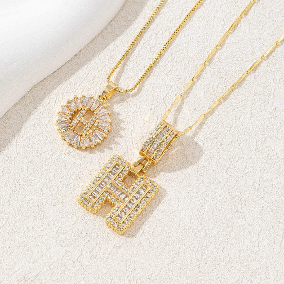 Iced-Out Initial Pendant Necklace