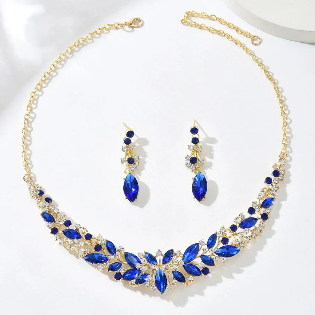 Vintage Crystal Necklace Earring Set