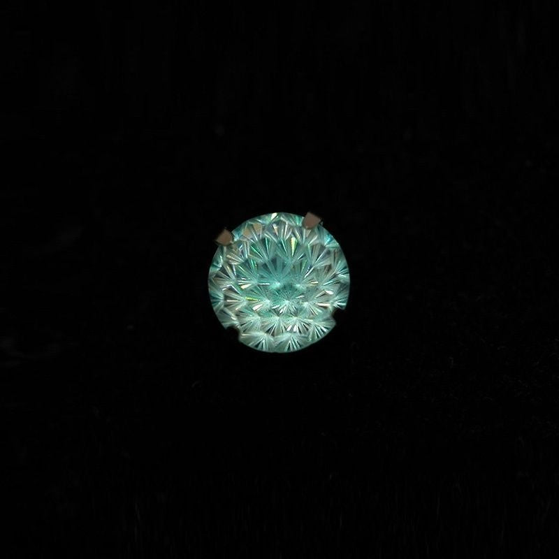 Fireworks Cut Colored Gem Stud Earrings