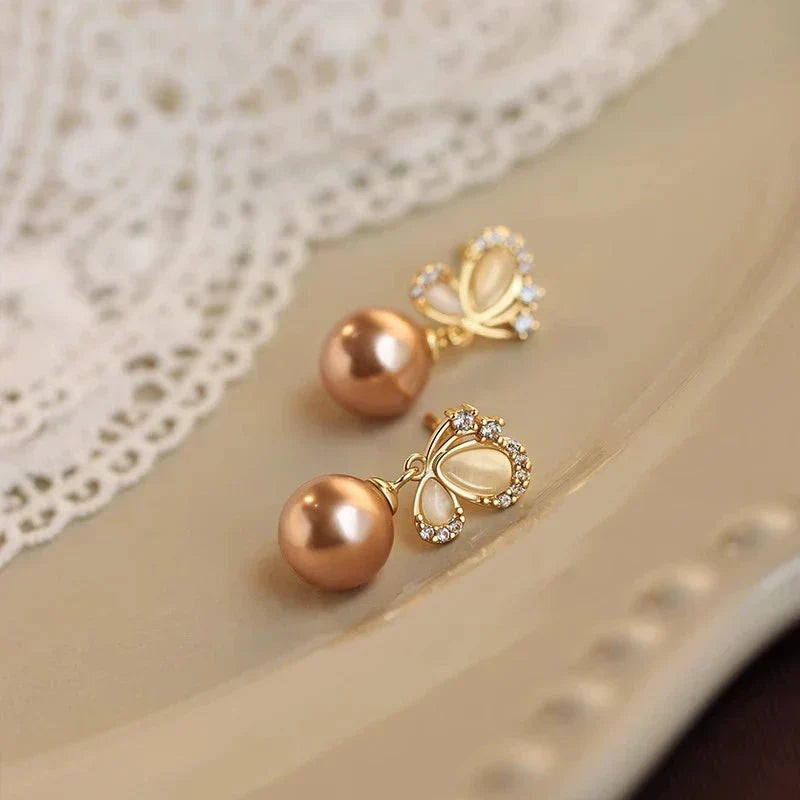 Butterfly Pearl Earrings