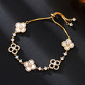 Four-leaf flower cluster �?natural shell bracelet