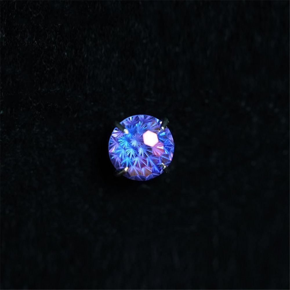 Fireworks Cut Colored Gem Stud Earrings