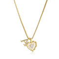 Personalized Pearl Heart Initial Necklace