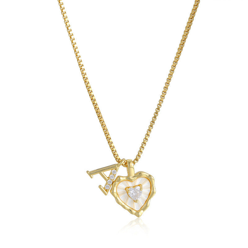 Personalized Pearl Heart Initial Necklace