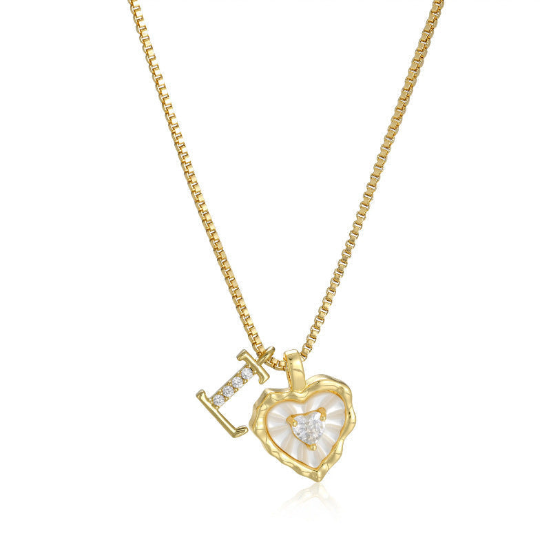 Personalized Pearl Heart Initial Necklace