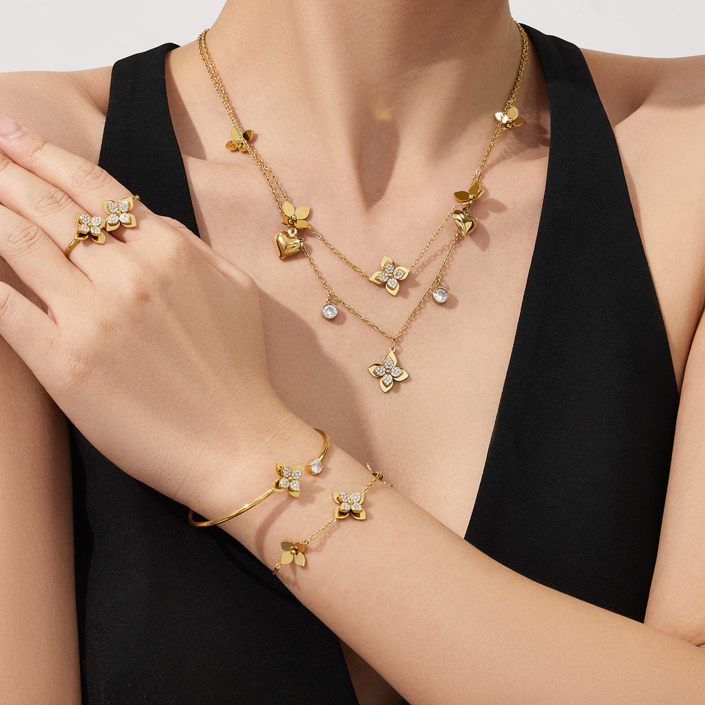 Minimalist Floral Jewelry Set