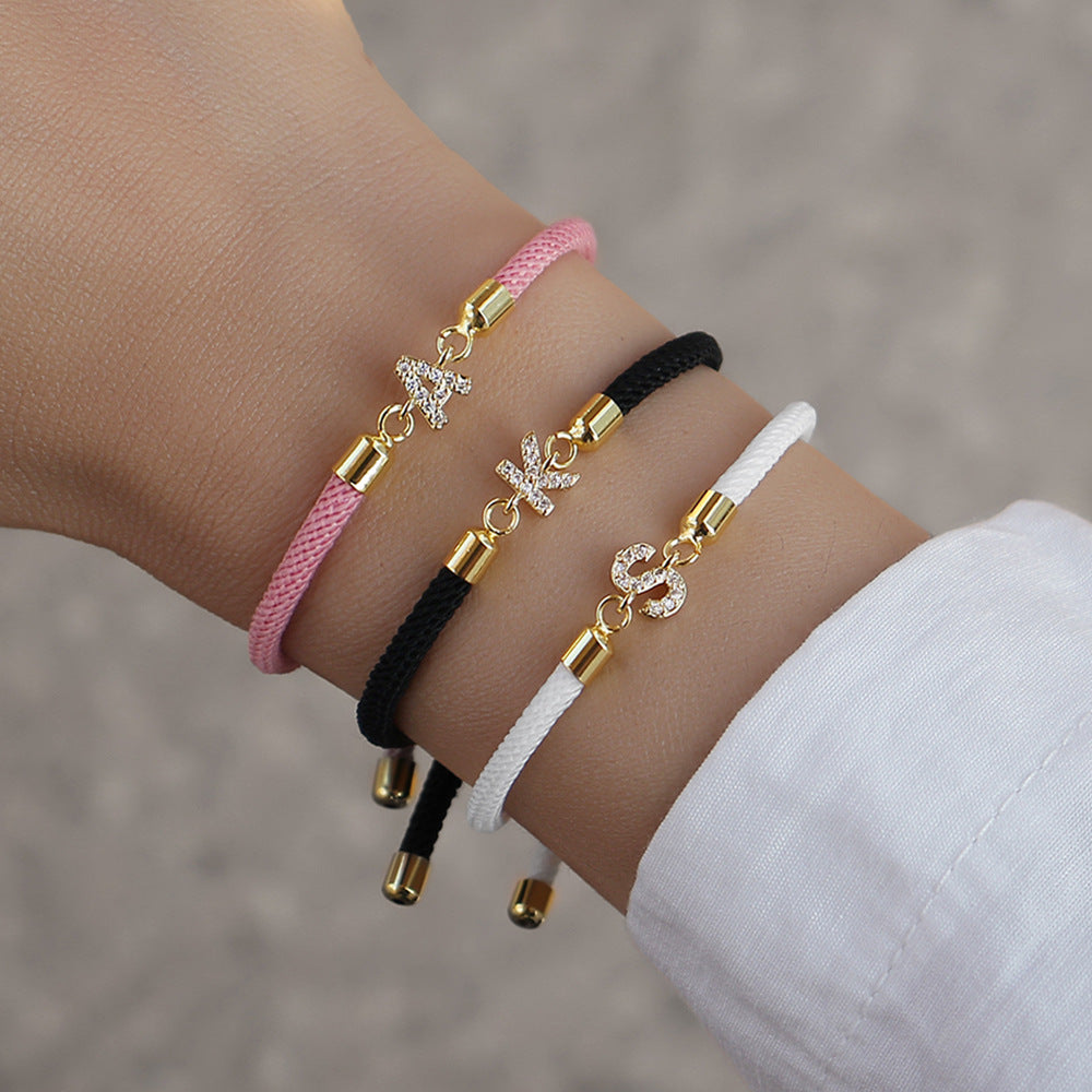 Zircon A-Z Initial Letter Bracelets