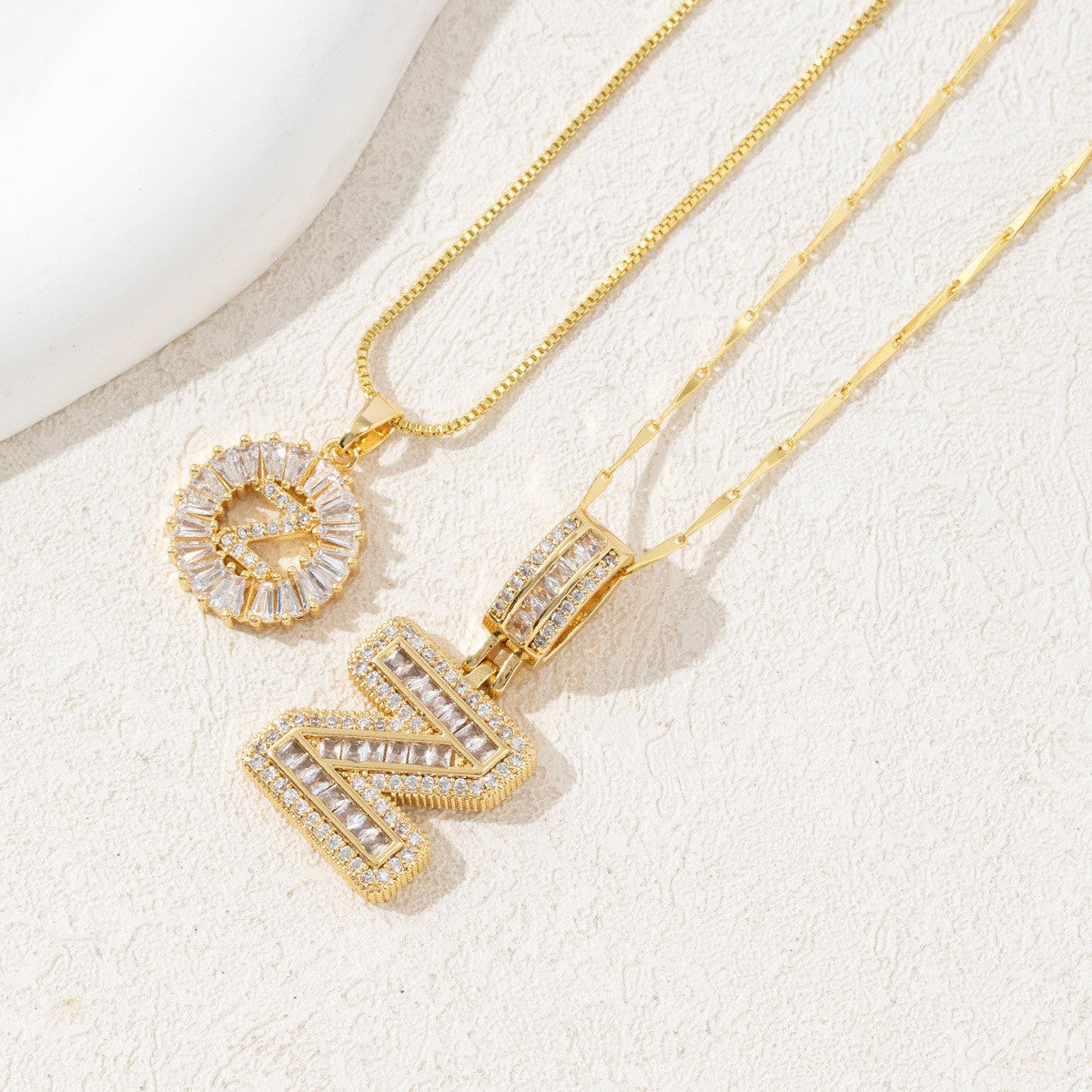 Iced-Out Initial Pendant Necklace
