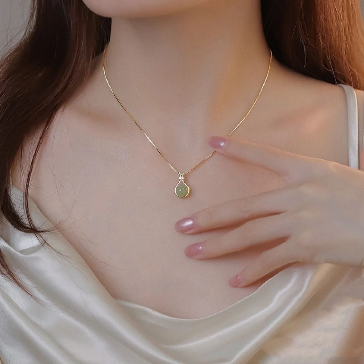 Natural Jade Pendant Necklace