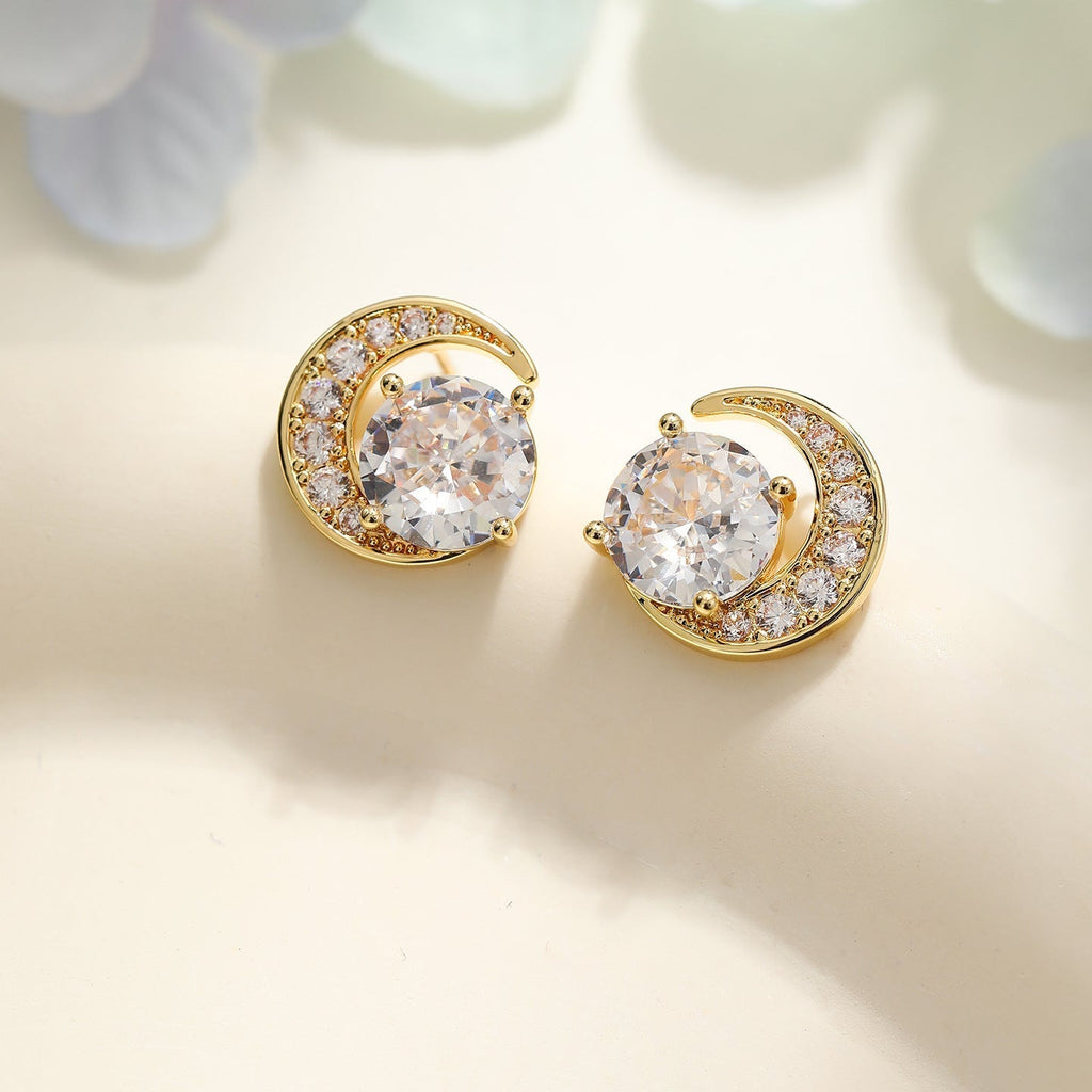 Elegant Sun, Moon & Star Stud Earrings