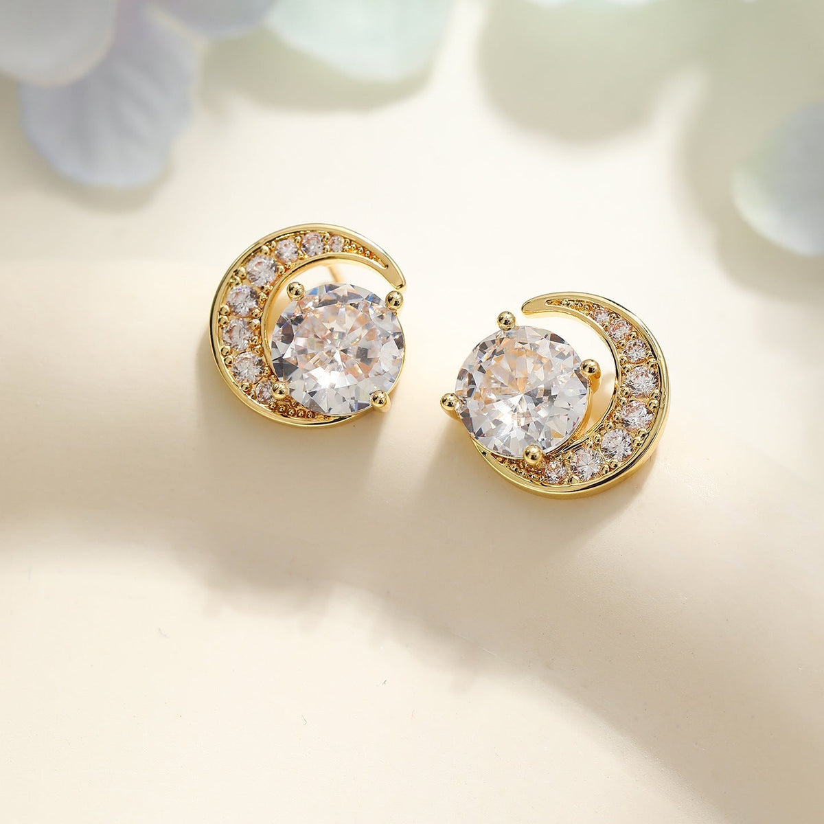 Elegant Sun, Moon & Star Stud Earrings