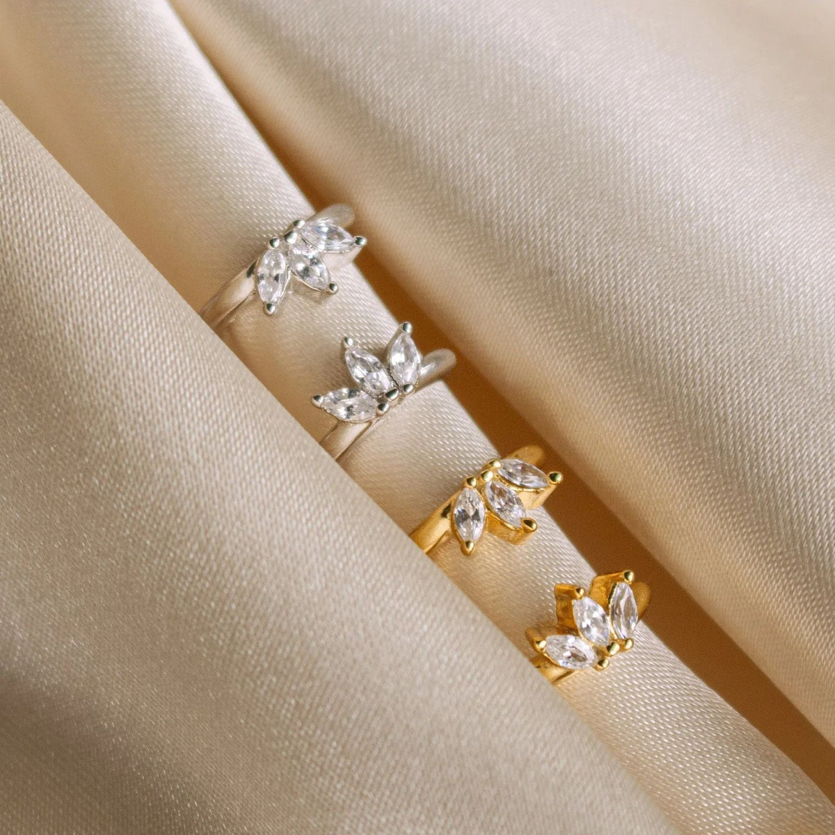 Triple Marquise Moissanite Earrings
